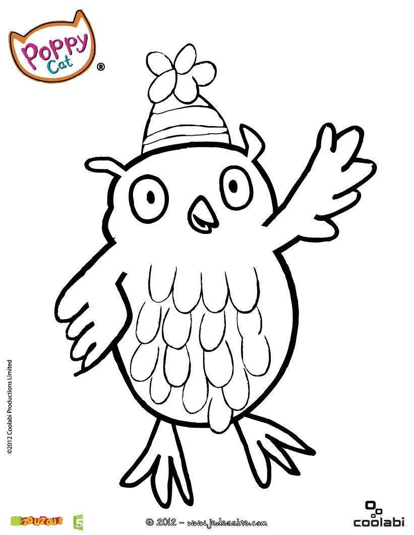 dessin à colorier hibou imprimer gratuit