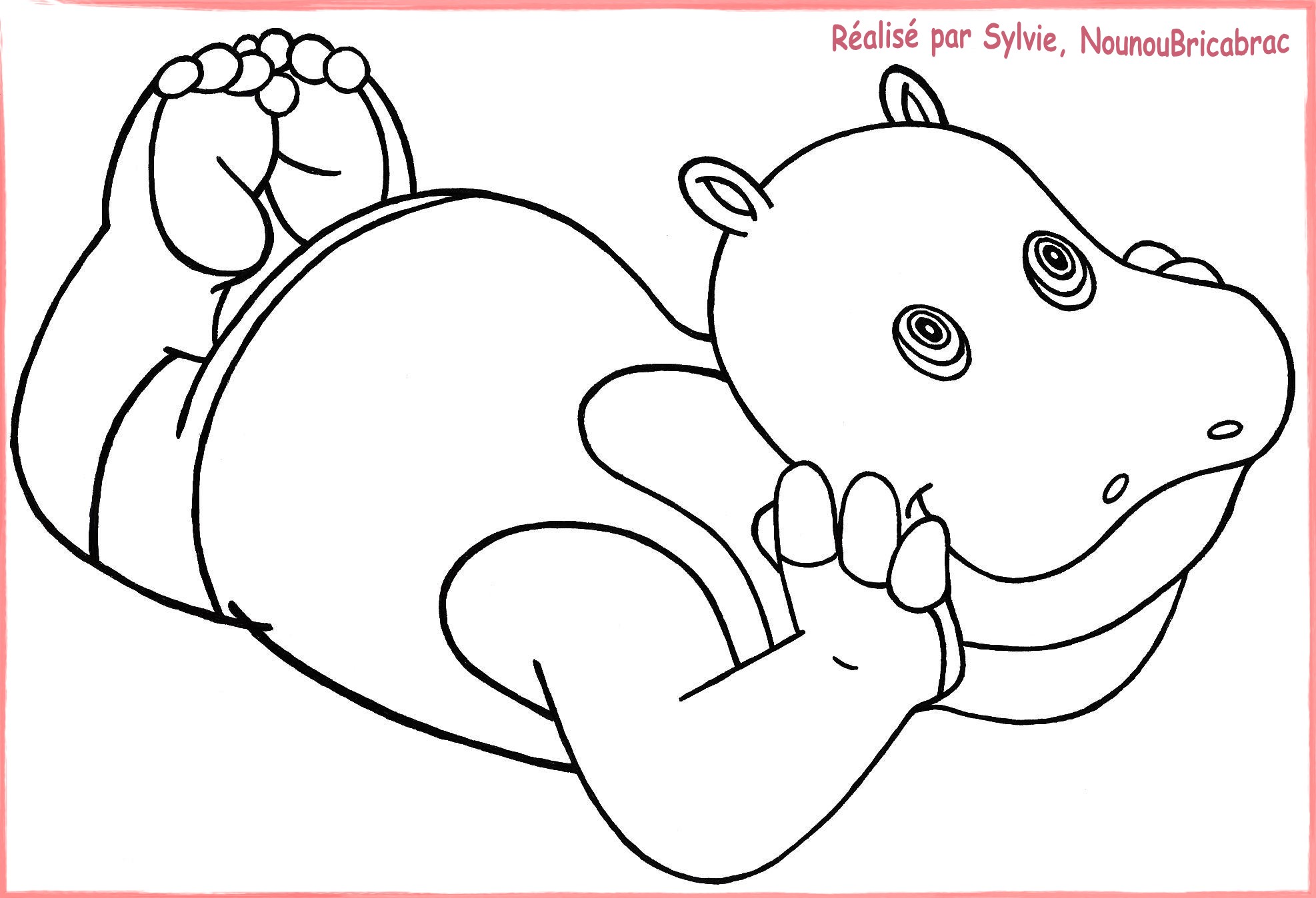 coloriage hippopotame imprimer