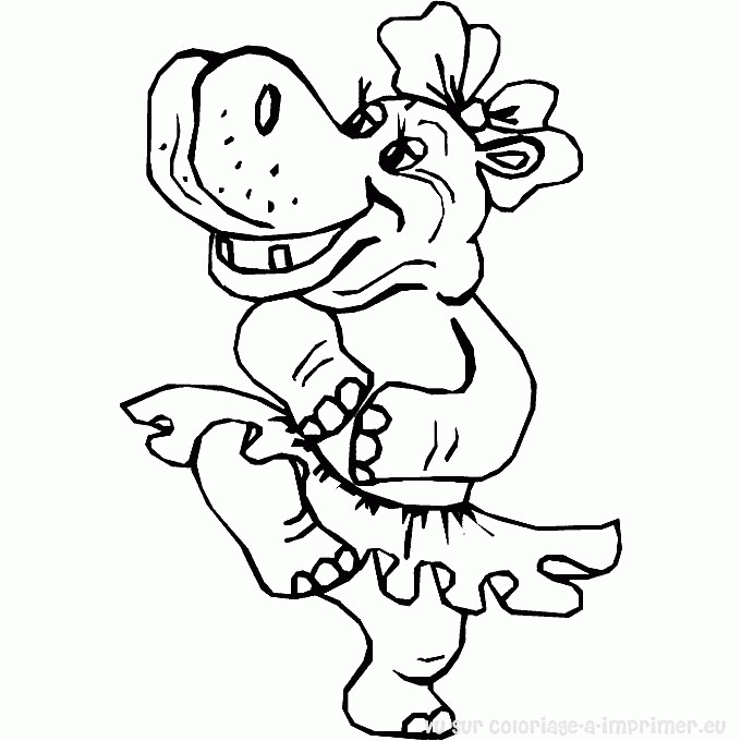 coloriage à dessiner d'hippopotame en ligne