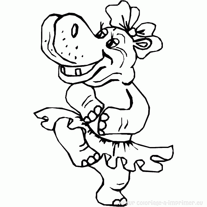 coloriage  dessiner d'hippopotame en ligne