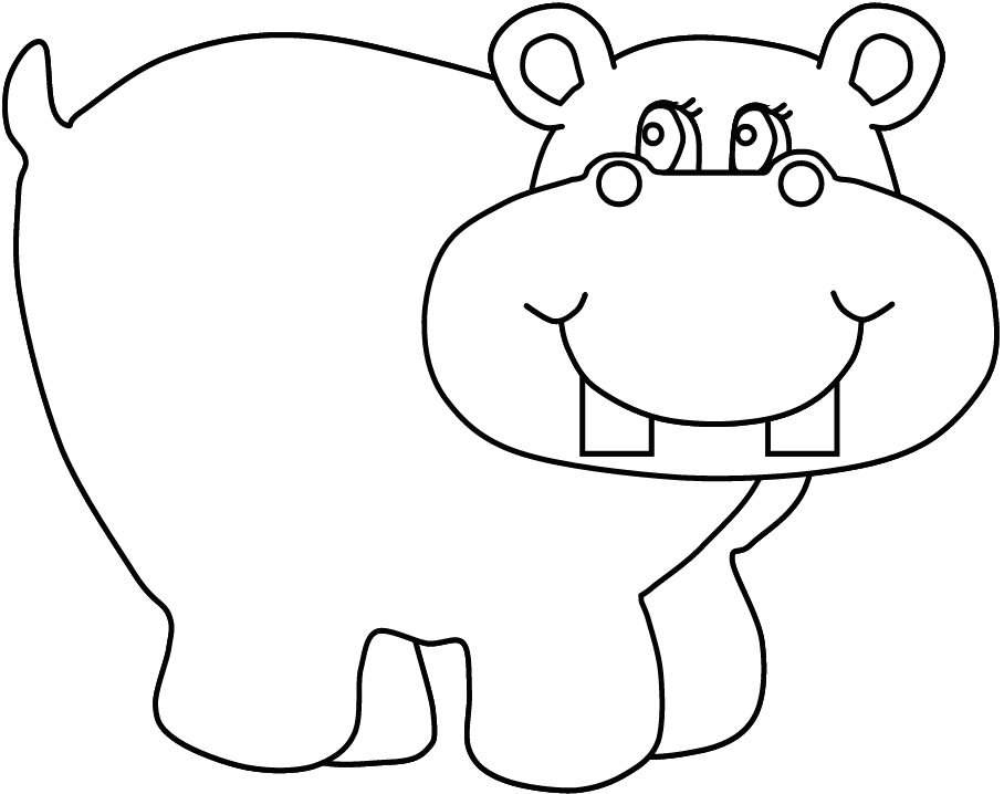 dessin hippopotame à imprimer
