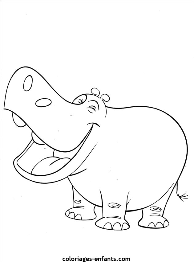 coloriage hippopotame  imprimer