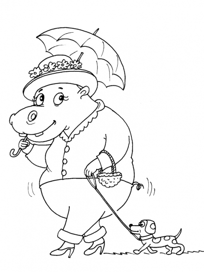 dessin coloriage à dessiner hippopotame