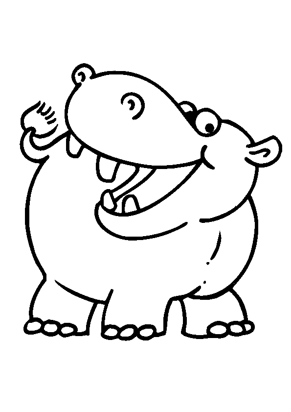 image à colorier hippopotame