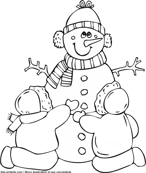 12 dessins de coloriage Hiver Maternelle à imprimer
