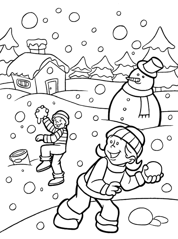 12 dessins de coloriage Hiver Maternelle à imprimer