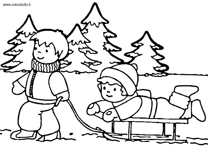 coloriage à dessiner hiver maternelle