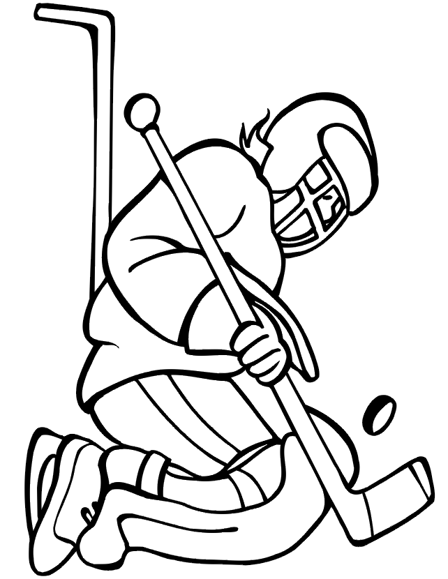 coloriage à dessiner gratuit à imprimer hockey sur glace
