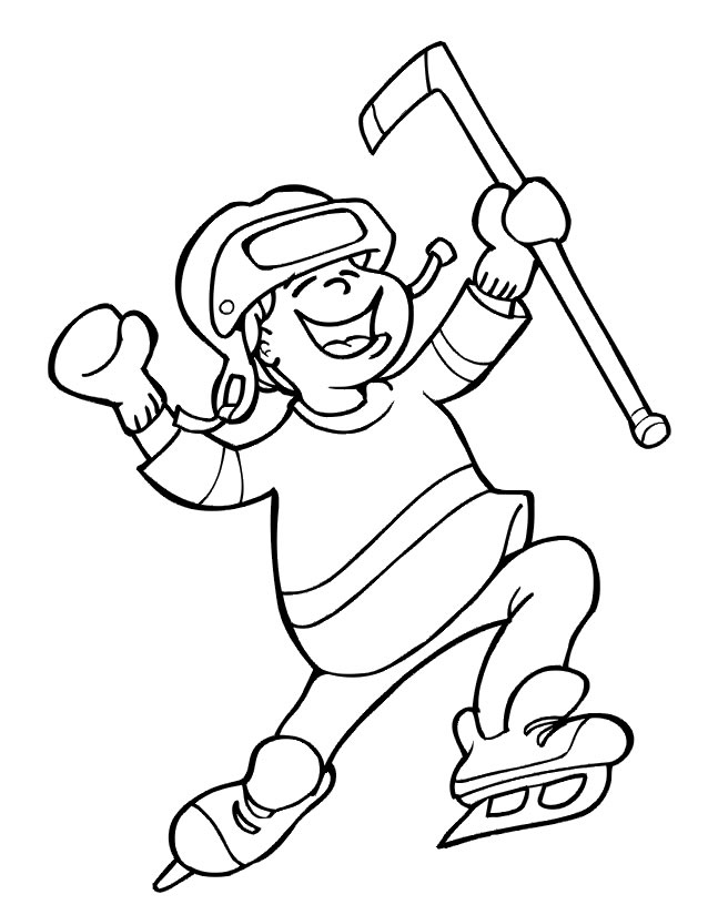 coloriage à dessiner hockey fille