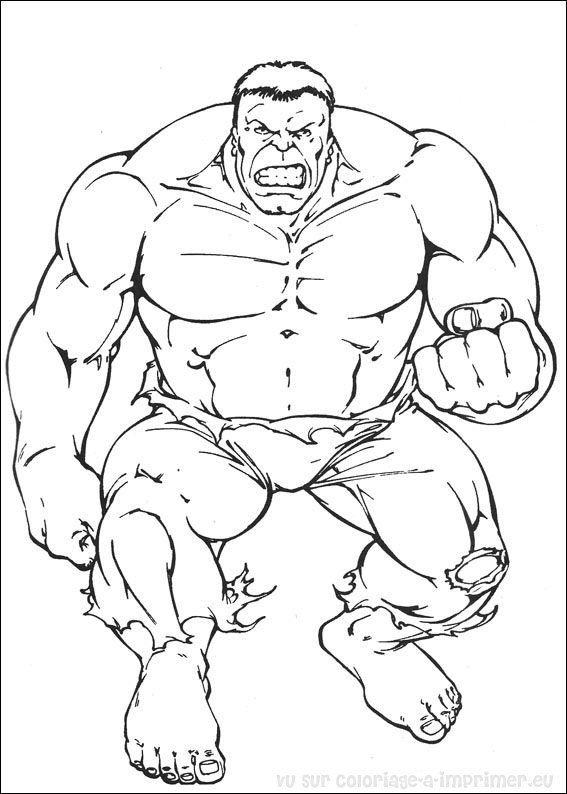 dessin à colorier hulk 2