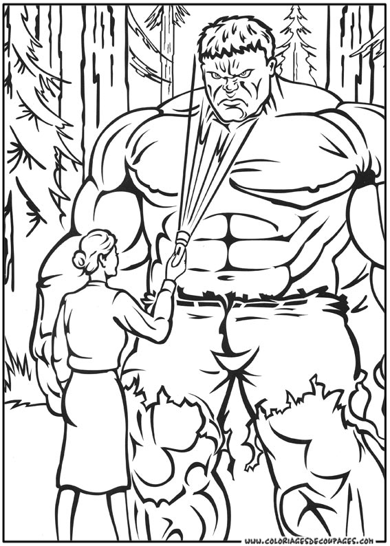 dessin  colorier hulk et iron man