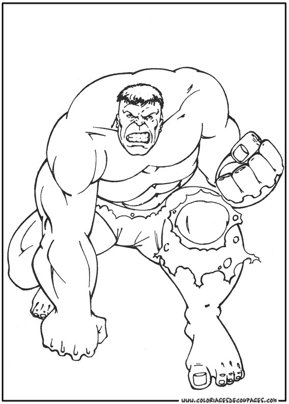 hulk en coloriage