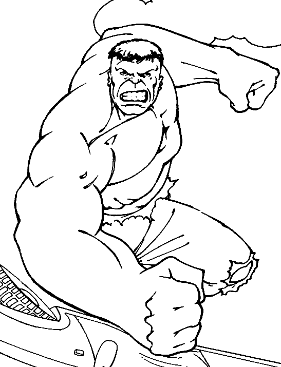 coloriage à dessiner hulk 2