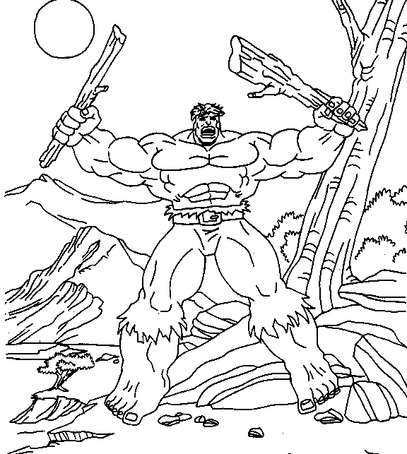 coloriage à imprimer hulk