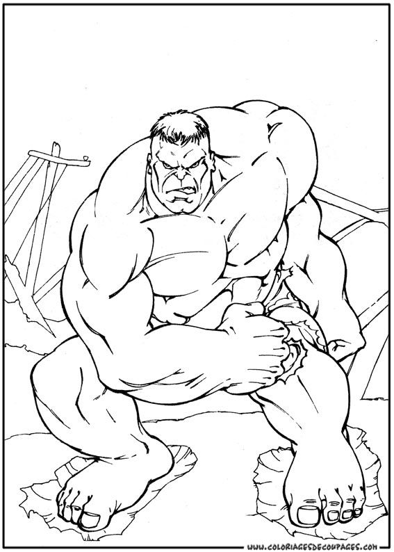 dessin à colorier hulk gratuit