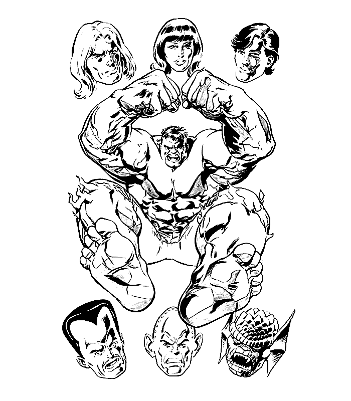 coloriage à dessiner à imprimer hulk