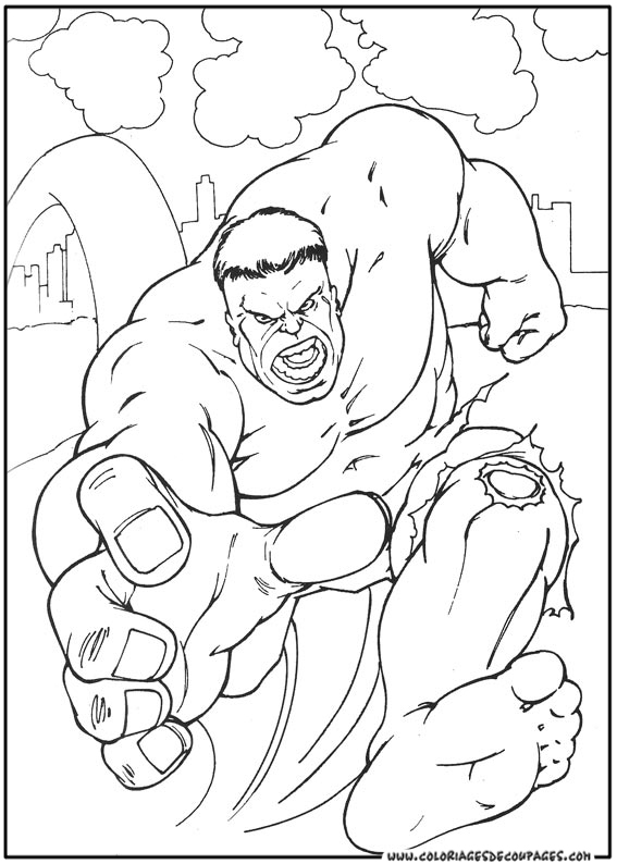 coloriage à dessiner incroyable hulk