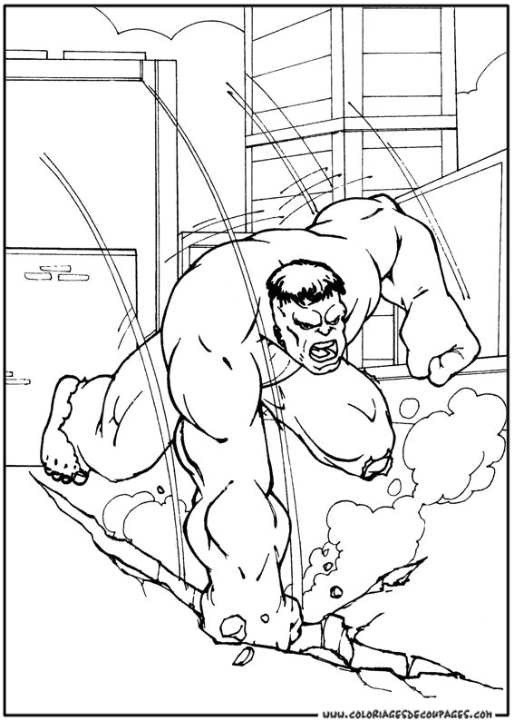 dessin à imprimer hulk