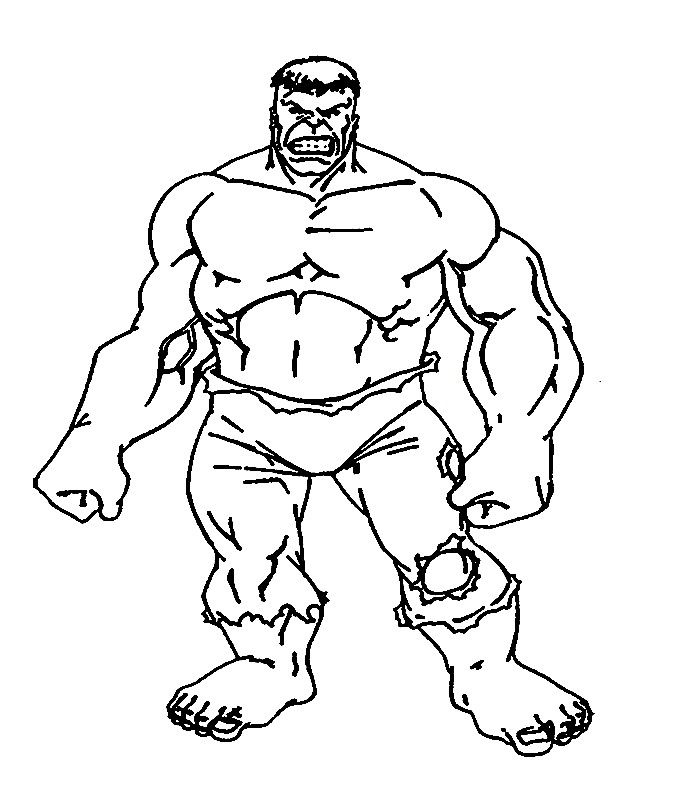 coloriage à dessiner hulk avengers