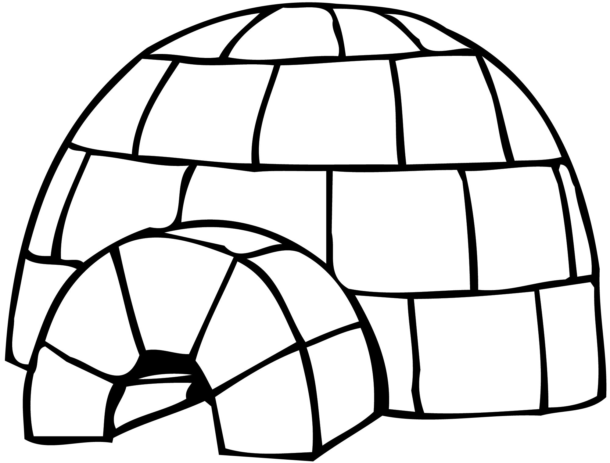 dessin igloo coloriage à dessiner