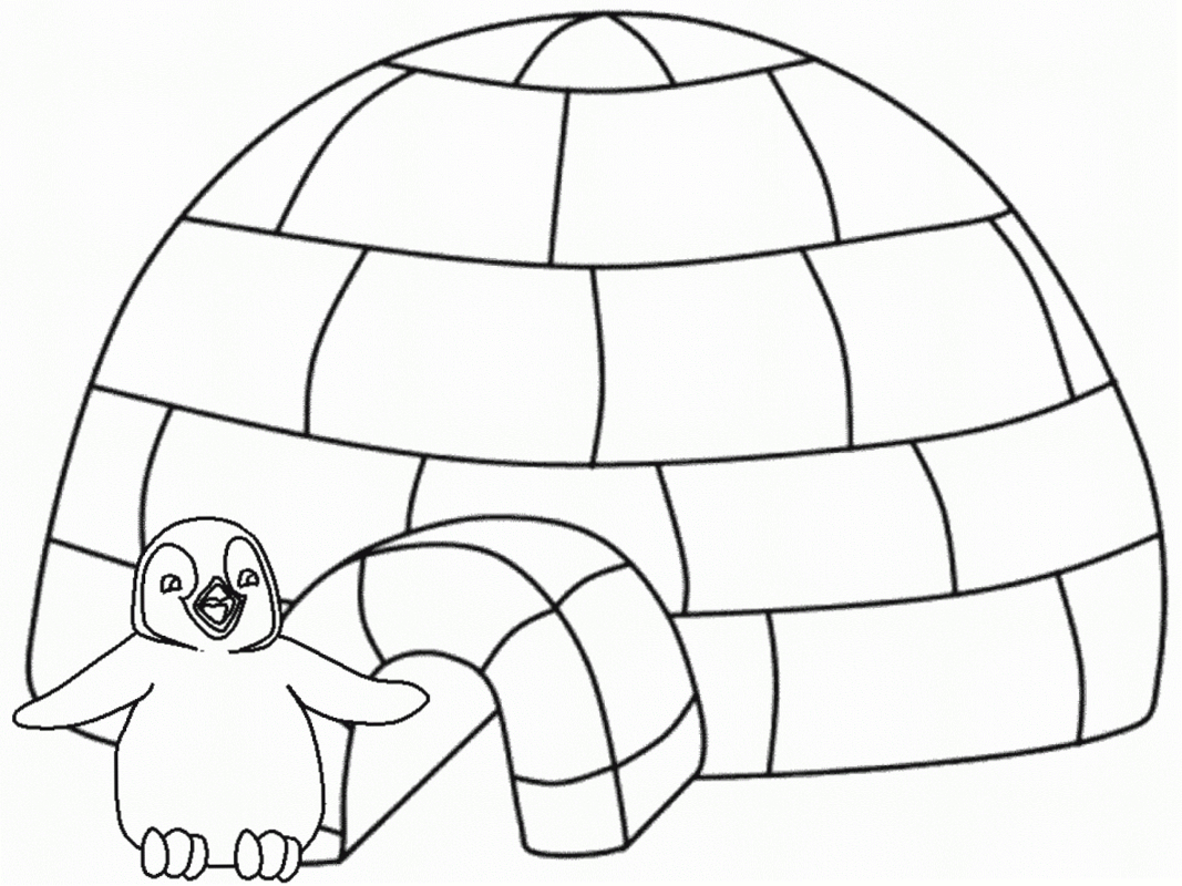 dessin igloo coloriage