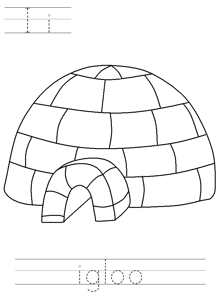 dessin à colorier igloo