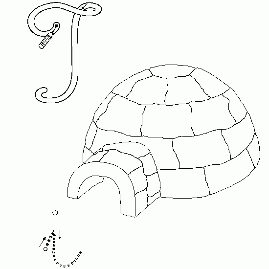 dessin à colorier pingouin igloo