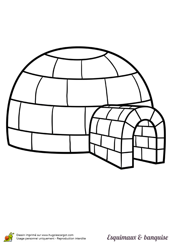 coloriage  dessiner d'igloo imprimer