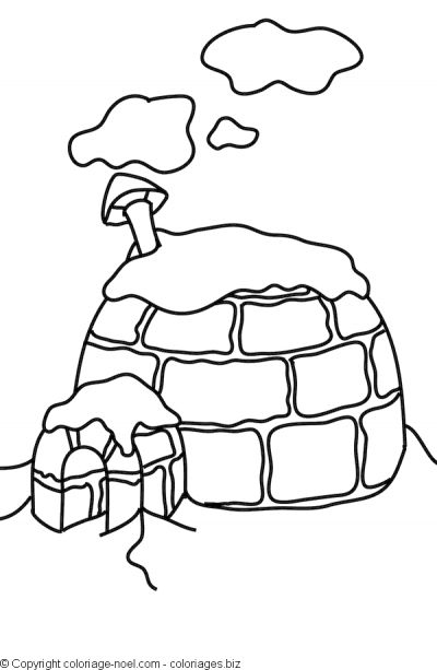 image igloo dessin  colorier