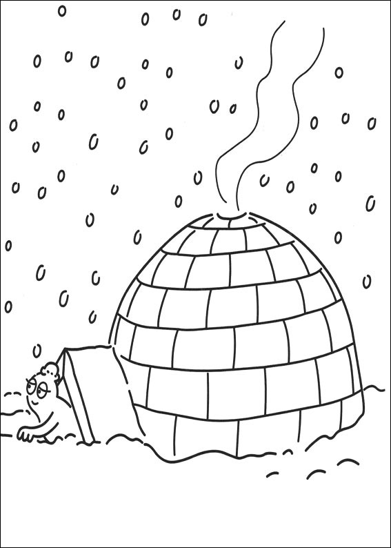 coloriage igloo gratuit