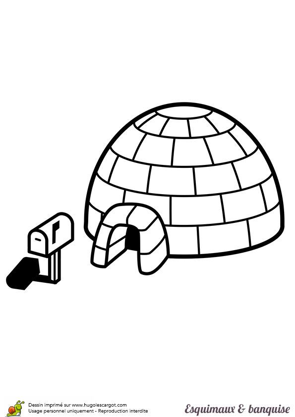 coloriage à dessiner magique igloo