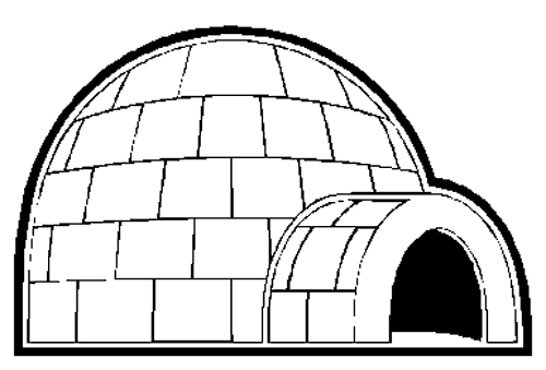 dessin  colorier d'un igloo