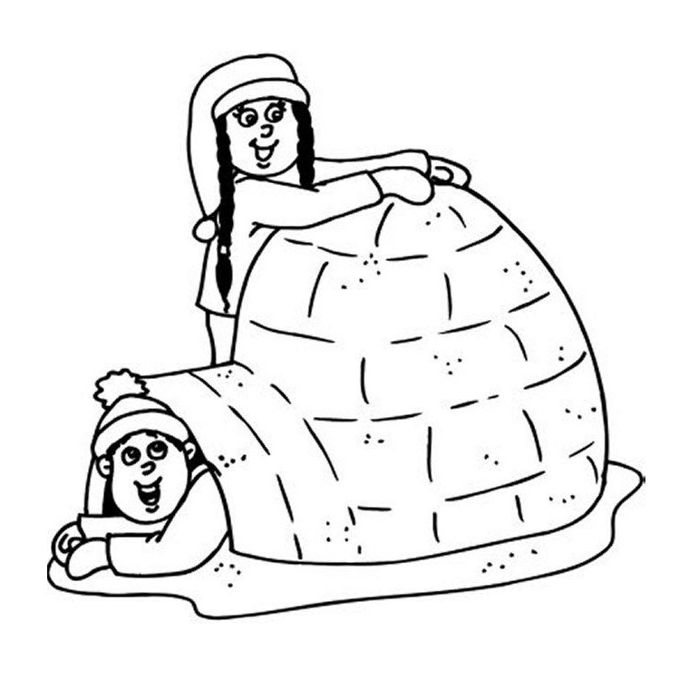 coloriage d'igloo imprimer