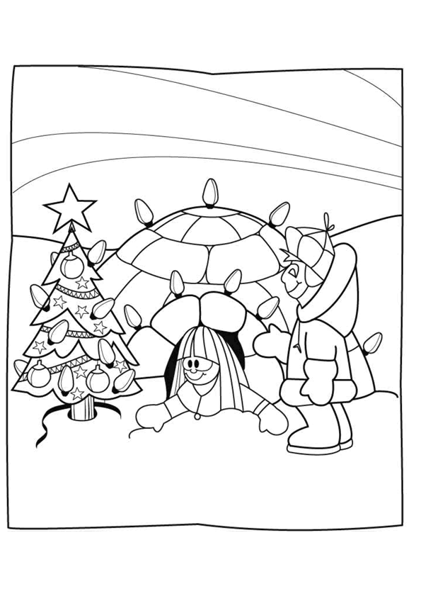 coloriage igloo