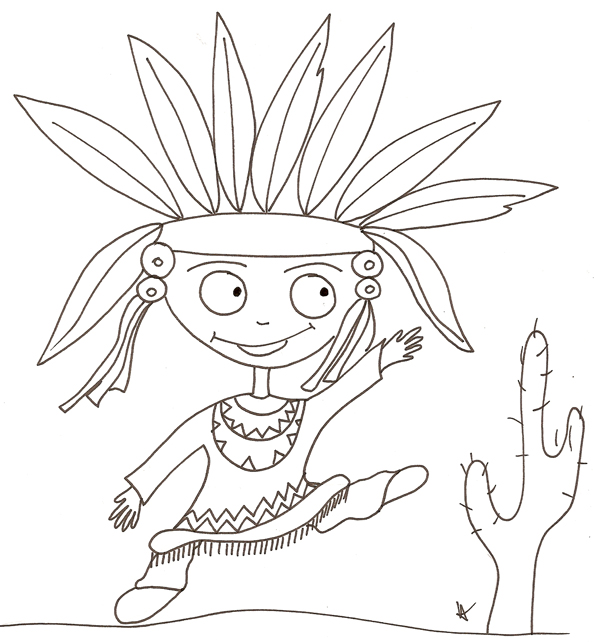 Coloriage Indien à colorier - Dessin à imprimer coloriage magique indien gs