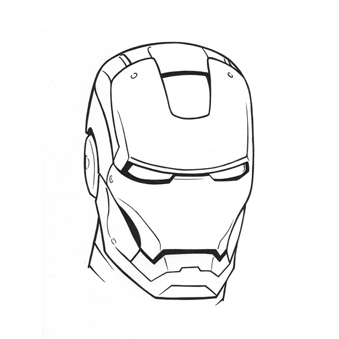 coloriage à dessiner iron man en couleur