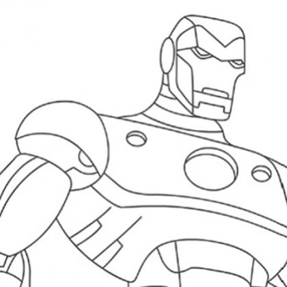 modele dessin à colorier iron man