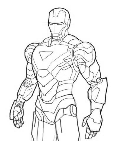 modele coloriage  dessiner iron man