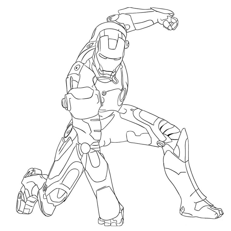 modele coloriage à dessiner iron man