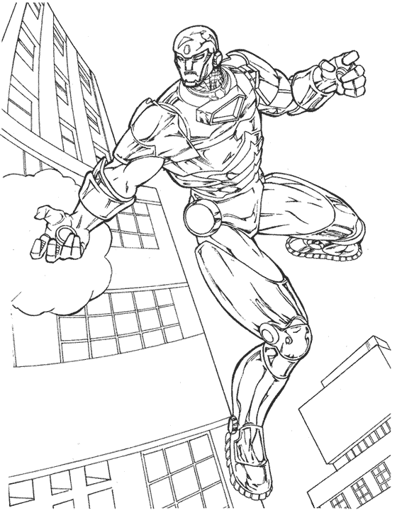 coloriage à dessiner super héros iron man