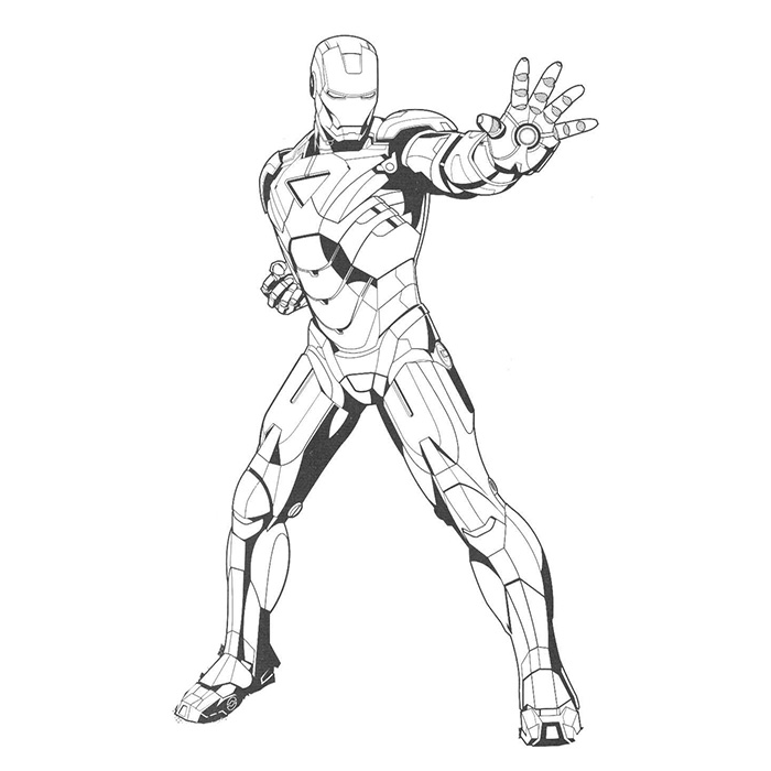 Coloriage Iron Man 3 sur Hugolescargot  - coloriage à imprimer iron man