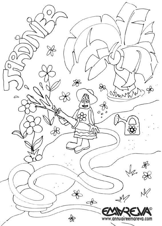 coloriage  dessiner jardinier