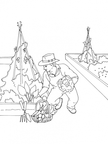 coloriage jardinier gratuit