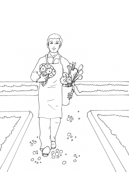 coloriage  dessiner jardinier gratuit