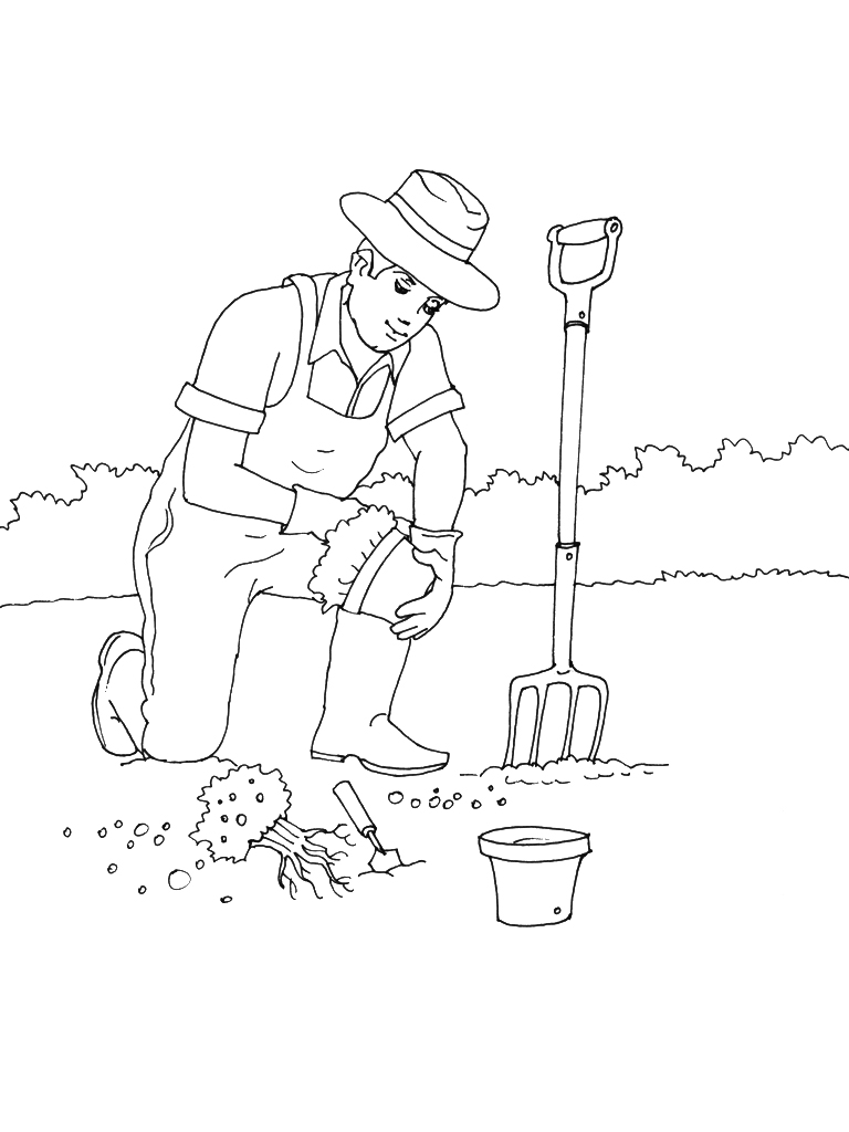 coloriage à dessiner le jardinier