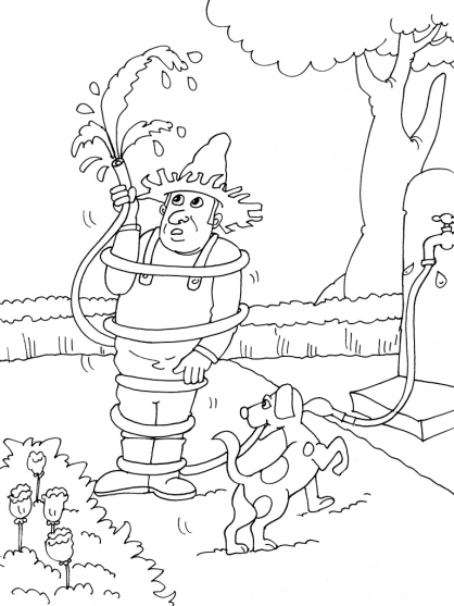 coloriage schtroumpf jardinier