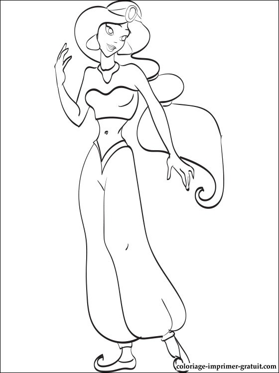 jeux coloriage à dessiner jasmine gratuit