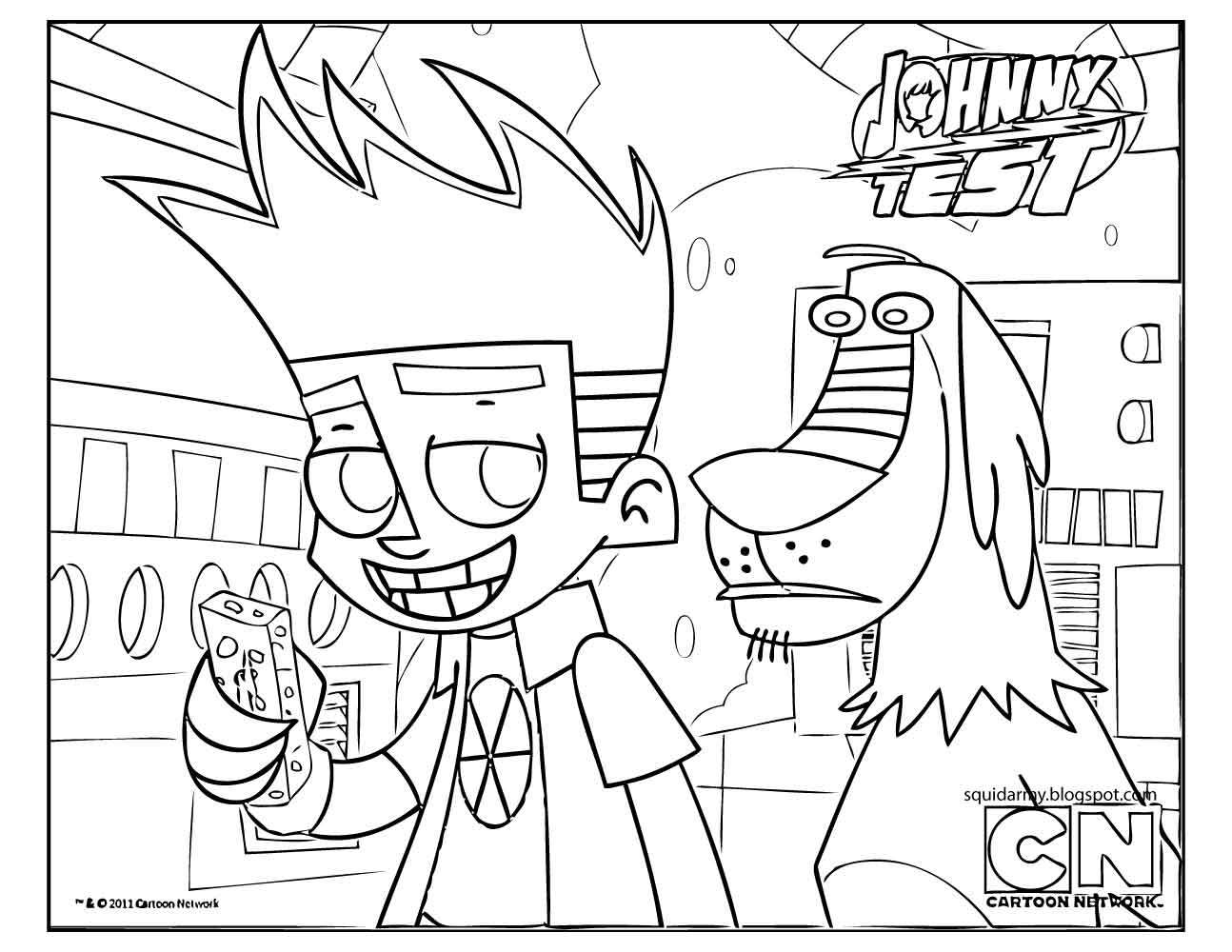 coloriage johnny test  imprimer gratuit