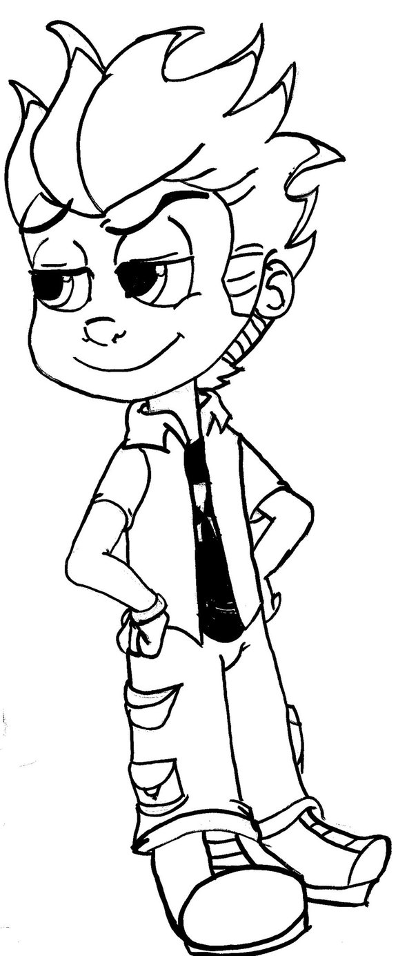 coloriage à dessiner de johnny test