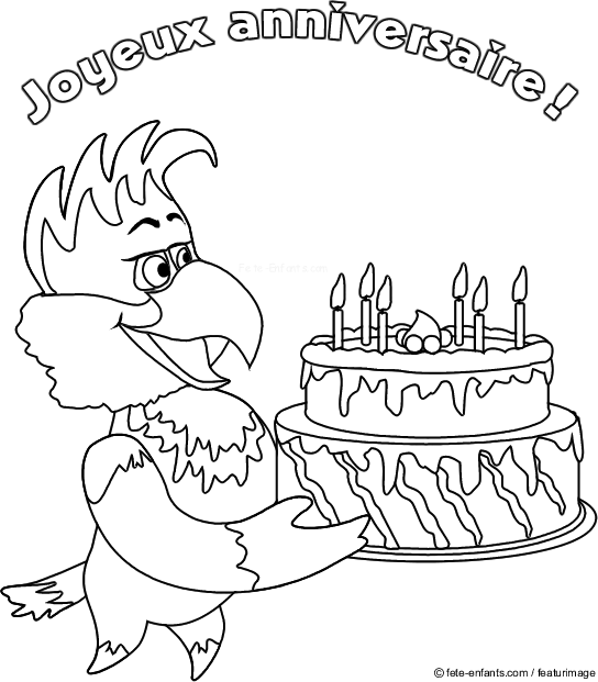 dessin à colorier joyeux anniversaire fille